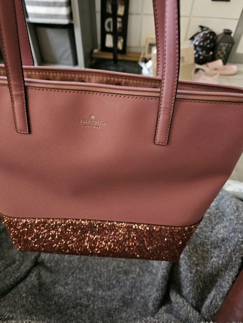 kate spade Pink Glitter Bottom Tote